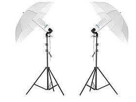 Набір студійного світла Prolight 300 Вт. 5500 К із парасольками на просвіт 90 см