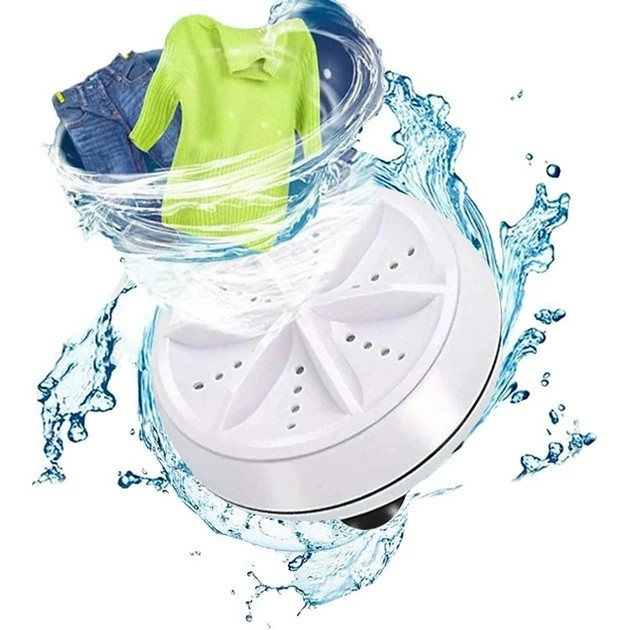 Ультразвукова портативна міні пральна машина Ultrasonic Turbine Wash Машинка для прання від USB і повербанк, фото 1