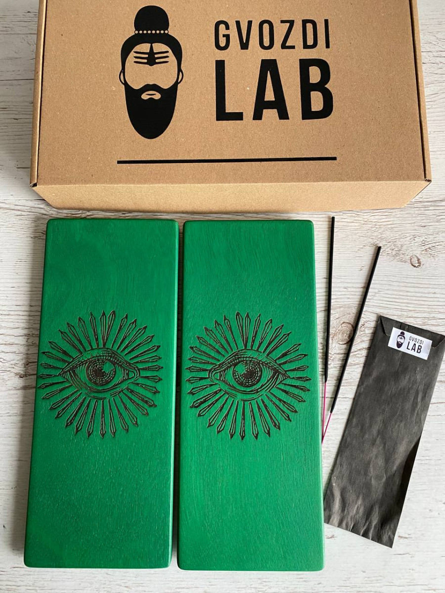 Дошка Садху із оцинкованими цвяхами Прямокутна Дельта Green фанера Окуме крок 10мм, фото 1