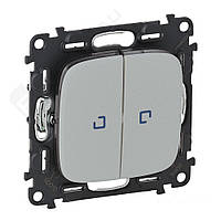 Перемикач 2-клавішний з підсвіткою Legrand Valena ALLURE, 10АХ, 250V, алюміній Baumar - Порадуй Себе