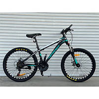 Спортивный велосипед TopRider-611 24 дюйма. Дисковые тормоза. Зеленый