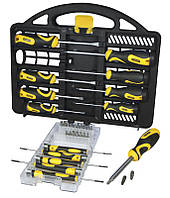 Викрутки Stanley набір 34шт, бітотримач 1/4", 20 біт, SL,PH,PZ,Torx, кейс Baumar - Порадуй Себе
