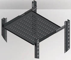 Полиця MIRSAN 19", 1U, регульована 350-440 мм, чорна Baumar - Порадуй Себе
