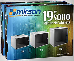 Шафа MIRSAN 19", 7U, SOHO, 535x300 мм, максимально 30 кг, сіра Baumar - Порадуй Себе