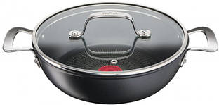 Сотейник з кришкою Tefal Unlimited, 26см, 2.5л, алюміній,скло, чорний Baumar - Порадуй Себе