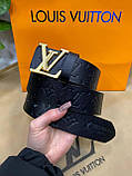 Шкіряний Ремінь пояс Louis Vuitton Black full matte Луї витон, фото 3