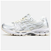 Мужские / женские кроссовки Asics Gel-Kayano 14 White Silver, серебристые кроссовки асикс гель каяно 14 белые