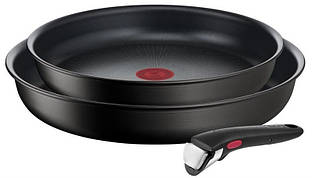 Набір посуду Tefal Ingenio Unlimited, змінна ручка, 3предмети, алюміній, бакеліт, чорний Baumar - Порадуй Себе