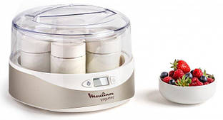 Йогуртниця Moulinex 15Вт, склянок-7х0.16л (скло), пластик, біло-сірий Baumar - Порадуй Себе