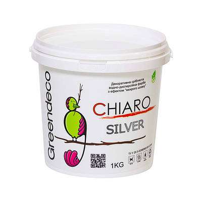 Фарба з ефектом шовку Chiaro (Silver/Gold/Pearl/Bianco). Greendeco