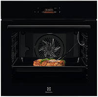 Духова шафа Electrolux електрична, 71л, A++, пара, дисплей, конвекція, піроліз, телескопічні напрямні, чорний Baumar - Порадуй