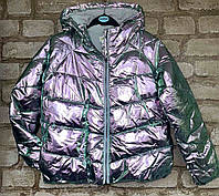 1, Дутая куртка металлик на флисе еврозима Размер L (139-158 рост) Crazy8