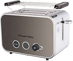 Тостер Russell Hobbs Distinctions 2-Slice 1670Вт, підігрів, розморожування, пластик, сріблясто-сірий Baumar - Порадуй Себе