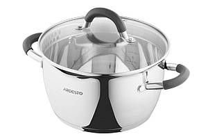 Каструля зі скляною кришкою та зливом Ardesto Gemini Livorno, 3.2л, нержавіюча сталь, силікон Baumar - Порадуй Себе