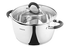 Каструля зі скляною кришкою та зливом Ardesto Gemini Livorno, 5.5л, нержавіюча сталь, силікон Baumar - Порадуй Себе