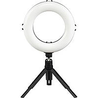 Трипод смартфону Hama Smart-80 V2,  кулястий, 9.5cм, Bluetooth, зі світлодіодним кільцем, чорний Baumar - Порадуй Себе