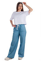 Женские брюки клёш от бедра / джинс облегчённый 44, голубой