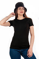 Женская футболка однотонная / поливискон 52, черный