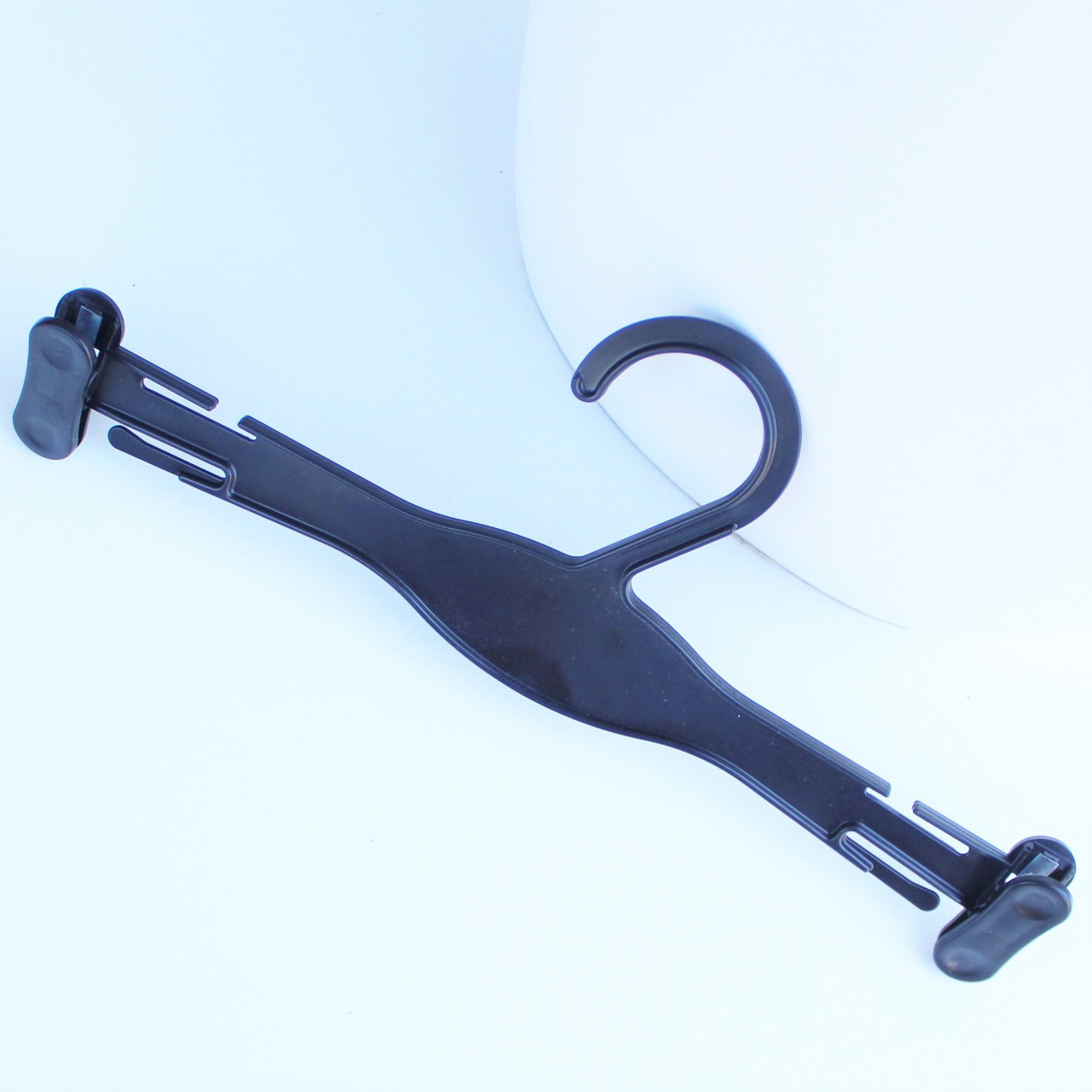 Плічка вішалки тремпелі для комплектів нижньої білизни, купальників з прищіпками (затискачами) чорні, 27 см