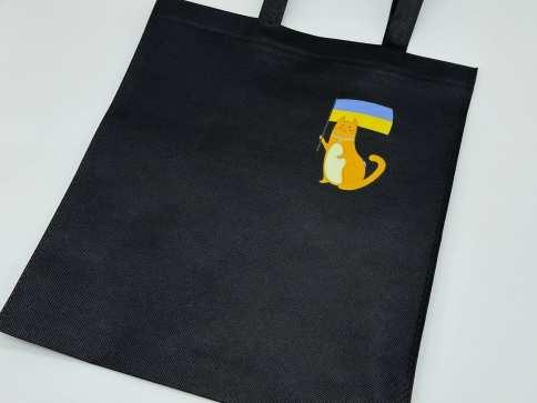 Еко сумка спанбонд 33Х38см "Кіт  " / Еко сумка спанбонд 33Х38см "Кіт  ", фото 1