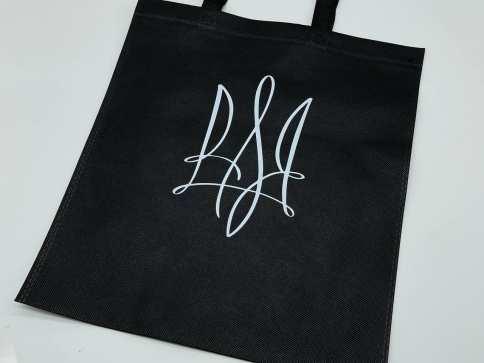 Еко сумка спанбонд 33Х38см "Тризуб ВОЛЯ " / Еко сумка спанбонд 33Х38см "Тризуб ВОЛЯ ", фото 1