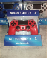 Джойстик проводной Doubleshock4 по типу Sony для ПК/PS4,проводной геймпад манипулятор с вибрацией Красный dto