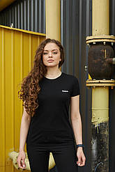 Футболка жіноча reebok літня чорна теніска на літо рибок спортивна повсякденна