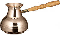 Турка мідна суцільнокатана 550 мл зі знімною ручкою (золота) ківш турка для приготування кави