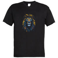 Мужская футболка с V-образным вырезом Взгляд льва