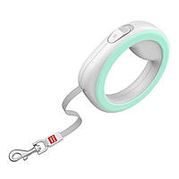 Collar Поводок-рулетка круглая для собак WAUDOG R-leash, светоотражающая лента, до 40 кг, 2,9 м Розовый