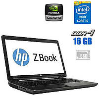 Рабочая станция HP ZBook 17 G3/17.3"/Core i5-6300HQ 4 ядра 2.3GHz/16GB DDR4/ 512GB SSD/Quadro M1000M 2GB