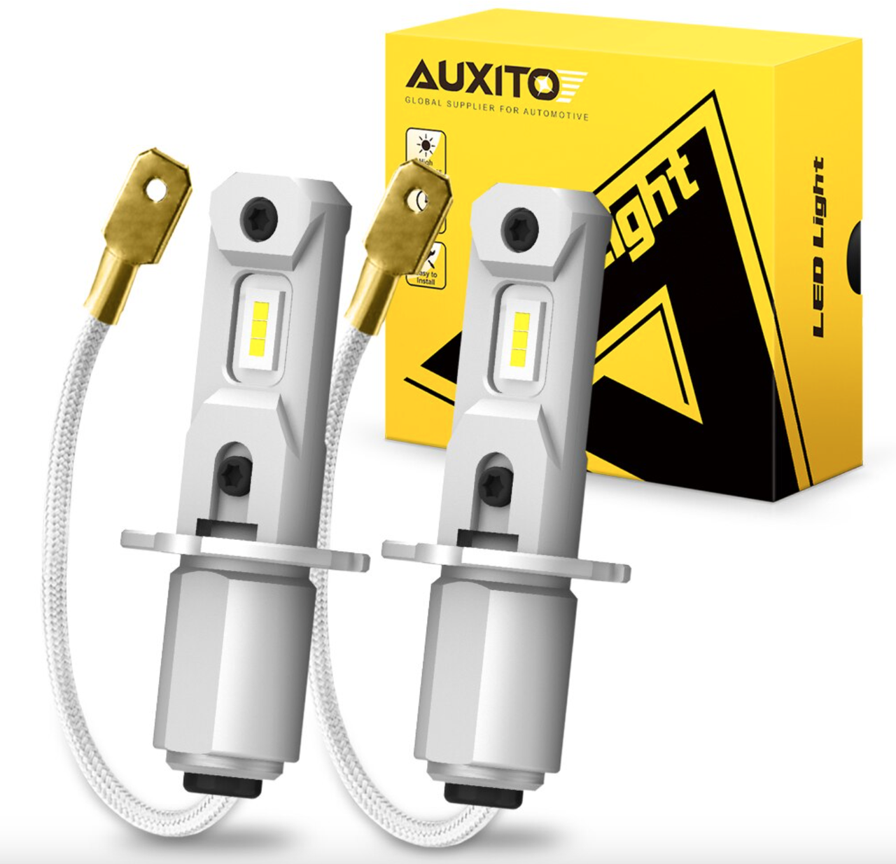 Auxito LED H3 12V 6500k автолампи лед світлодіодні н3 12в