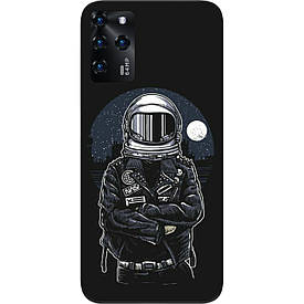 Чохол силіконовий для ZTE Blade V30 з картинкою Космонавт і місяць