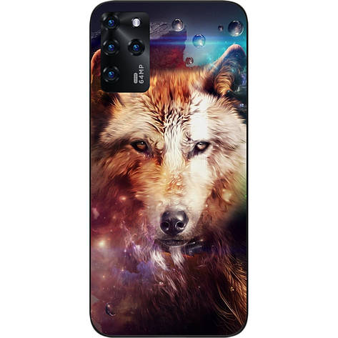 Чохол силіконовий для ZTE Blade V30 з картинкою Космічний вовк, фото 1
