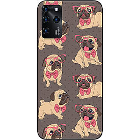 Бампер силіконовий для ZTE Blade V30 з малюнком Мопсики