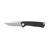 Ніж складний ANV Knives Z100 (Liner lock, G10 Black, Serrated edge) Black єдиний