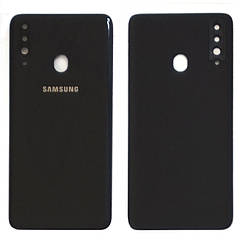 Задня кришка Samsung Galaxy A20s 2019 A207F чорна оригінал Китай зі склом камери
