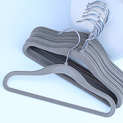 Плічка вішалки для дитячого одягу для дому та магазину флоковані (оксамитові) сірі, 30 см