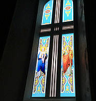 Виготовлення вітражів на замовлення для храму (плівка оракал)