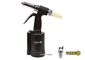 Заклепочник пневматичний VOREL для нітів Ø= 2.4-4.8 мм, сила- 720 кг, тиск- 0.63 МПа, 85 л/хв [10] Baumar - Порадуй Себе