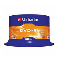 Оригінал! Диск DVD Verbatim 4.7Gb 16X CakeBox 50шт (43548) | T2TV.com.ua