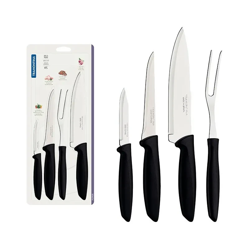 Набір ножів із 4-х предметів Tramontina Plenus black 23498/031, фото 1