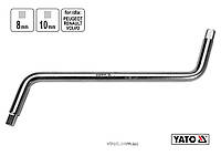Ключ двосторонній для зливної пробки YATO : квадрат- 8 x 10 мм [6/36]