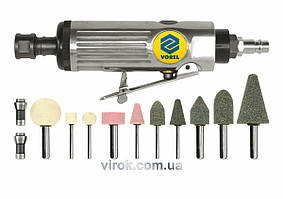 Шліфмашина пневматична пряма VOREL : Ø 1/4", патрон 3;6 мм в наборі 10 шт. [8] Baumar - Порадуй Себе