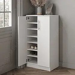 Шафка для взуття з розпашними дверцятами з ЛДСП Тумби взуттєві двостулкові Взуттєва шафа закрита в передпокій