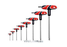 Ключі шестигранні YATO : тип "T", HEX, двосторонні, кулькові наконечиники, Набір 8 шт. [12/24/144] Baumar - Порадуй Себя