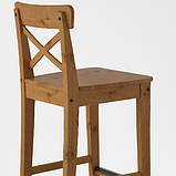 INGOLF Барний стілець зі спинкою, морилка,63 см, 002.178.01, фото 2