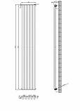 Вертикальний дизайнерський радіатор опалення ARTTIDESIGN Terni 5/1800/295 чорний матовий, фото 3