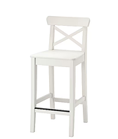 INGOLF Барний стілець зі спинкою, білий,63 см 101.226.47