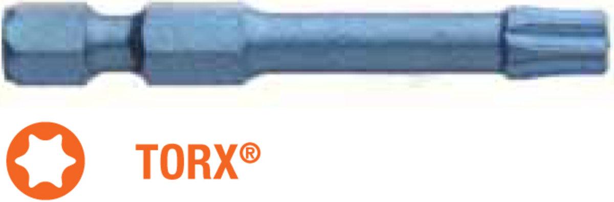 Насадка викруткова ударна USH Blue Shock : TORX T30 x 50 мм Torsion подовжена, Уп. 5 шт.